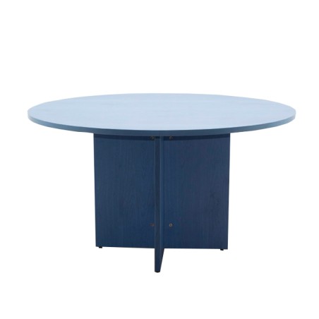 Mesa de reunión azul de 130 cm diámetro