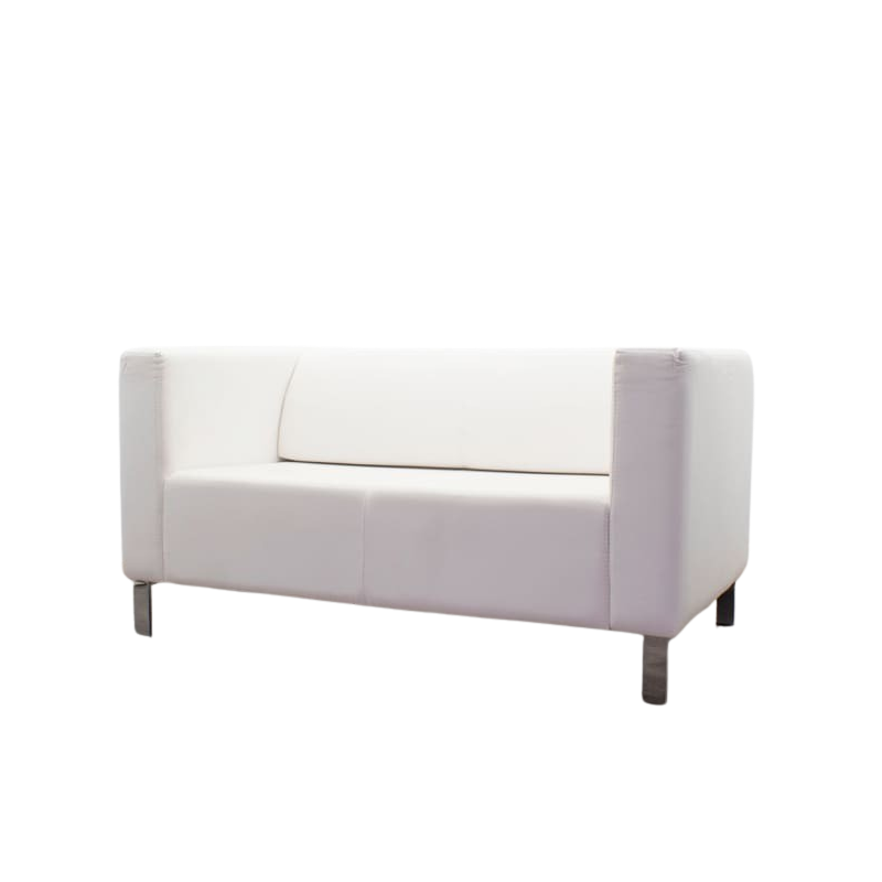 Sofá de 2 plazas en blanco de piel