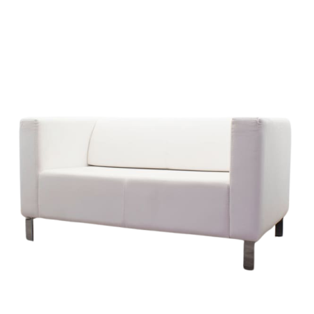 Sofá de 2 plazas en blanco de piel