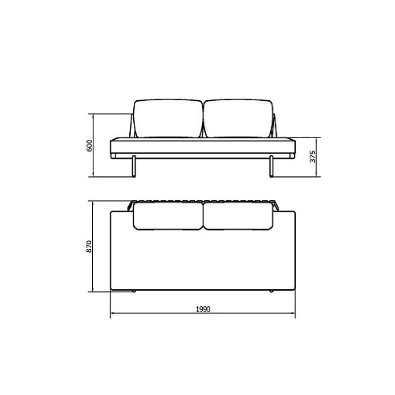 Sofá de 2 y 3 plazas estructura aluminio