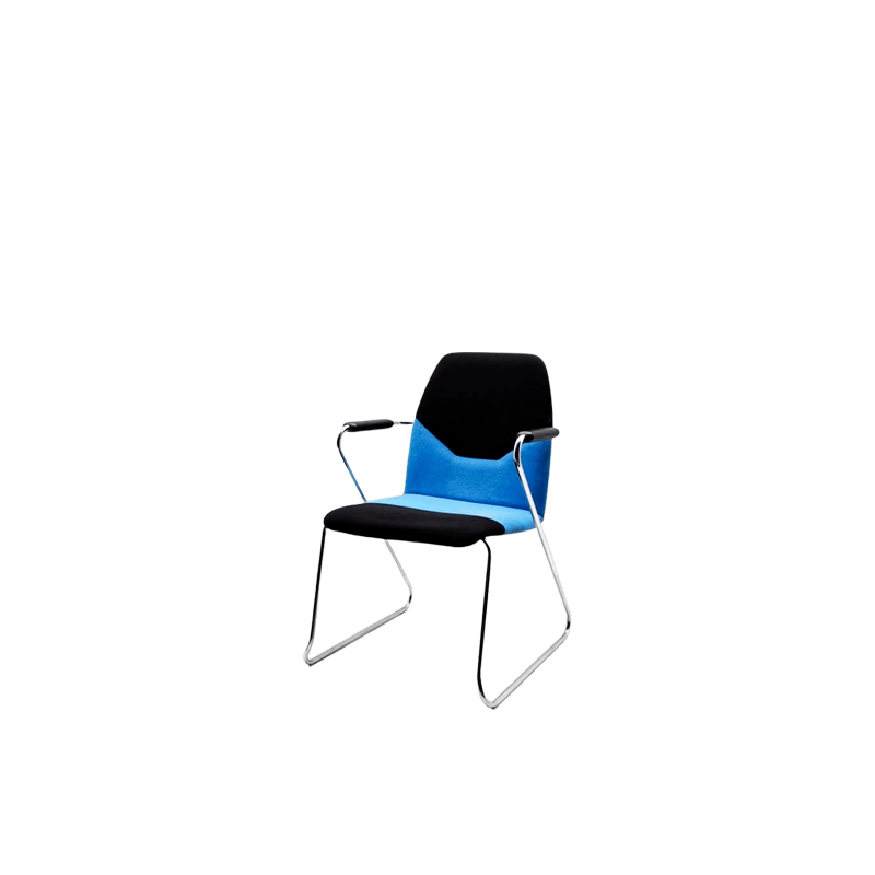 Silla confidente bicolor estructura cromada Silla confidente bicolor estructura cromada