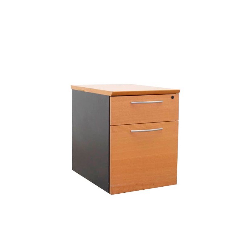 Cajonera cajón y archivo en peral y gris antracita Cajonera cajón y archivo en peral y gris antracita