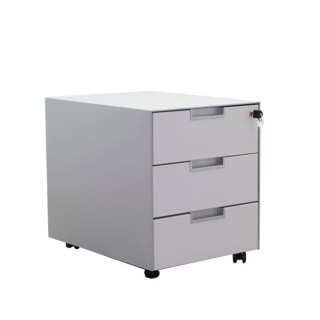 Cajonera metálica gris 3 cajones con llave