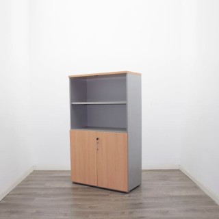 Armario medio puertas bajas en olmo y gris de 89cm