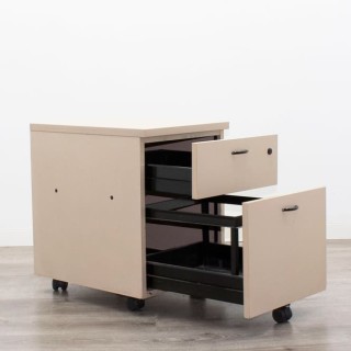 Cajonera cajón y archivo beige con tiradores
