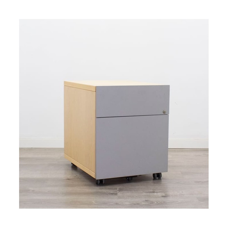 Cajonera cajón y archivo en arce y gris