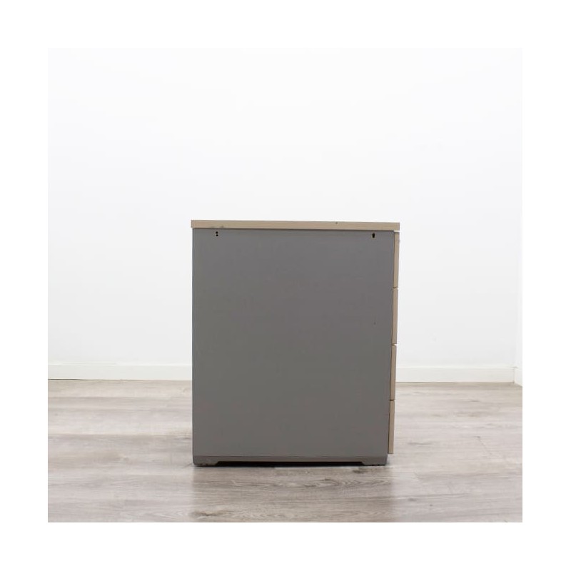 Cajonera 4 cajones en melamina gris y maple