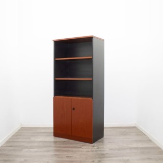 Armario alto puertas bajas en nogal y gris antracita 80cm