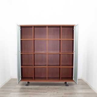 Librería 4 cuerpos con 2 puertas de cristal de 158cm