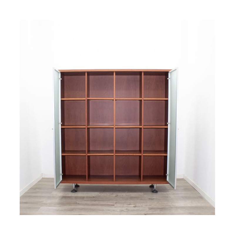 Librería 4 cuerpos con 2 puertas de cristal de 158cm