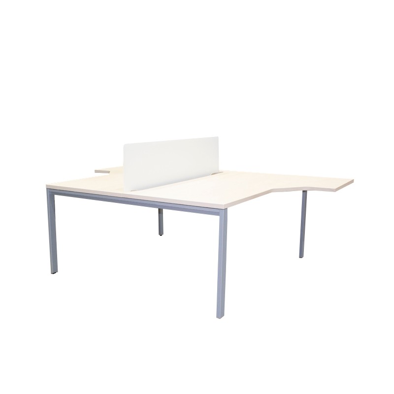 Mesa multipuestos de 2 puestos con separador y ala Mesa multipuestos de 2 puestos con separador y ala