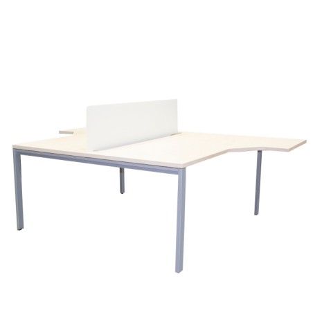 Mesa multipuestos de 2 puestos con separador y ala