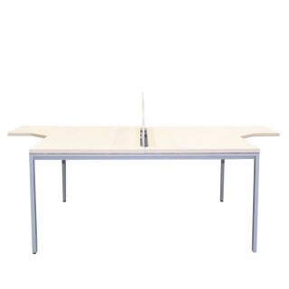 Mesa multipuestos de 2 puestos con separador y ala