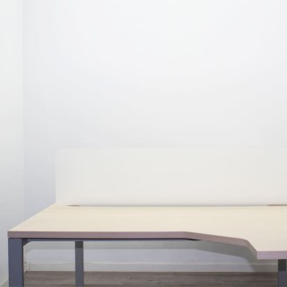 Mesa multipuestos de 2 puestos con separador y ala