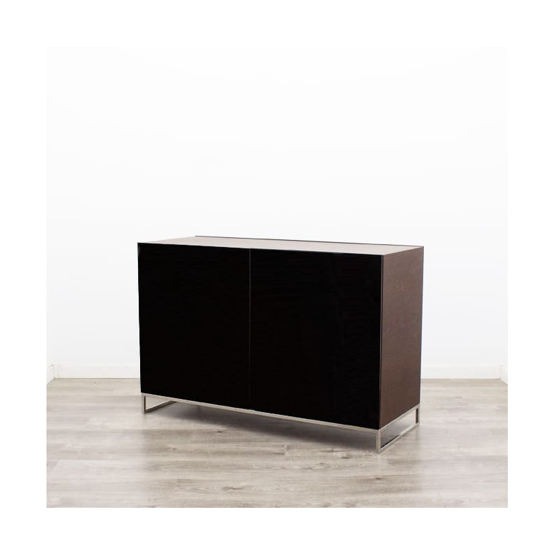 Credencia de 2 puertas en madera y lacado negro 120cm