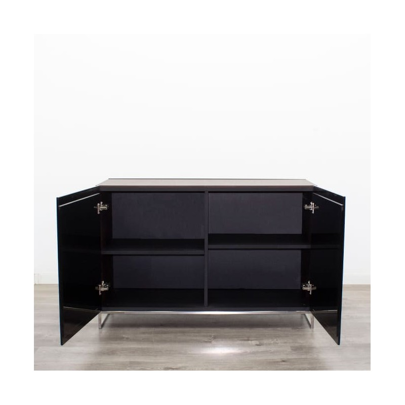 Credencia de 2 puertas en madera y lacado negro 120cm