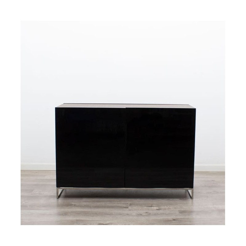 Credencia de 2 puertas en madera y lacado negro 120cm