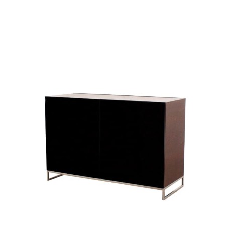 Credencia de 2 puertas en madera y lacado negro 120cm