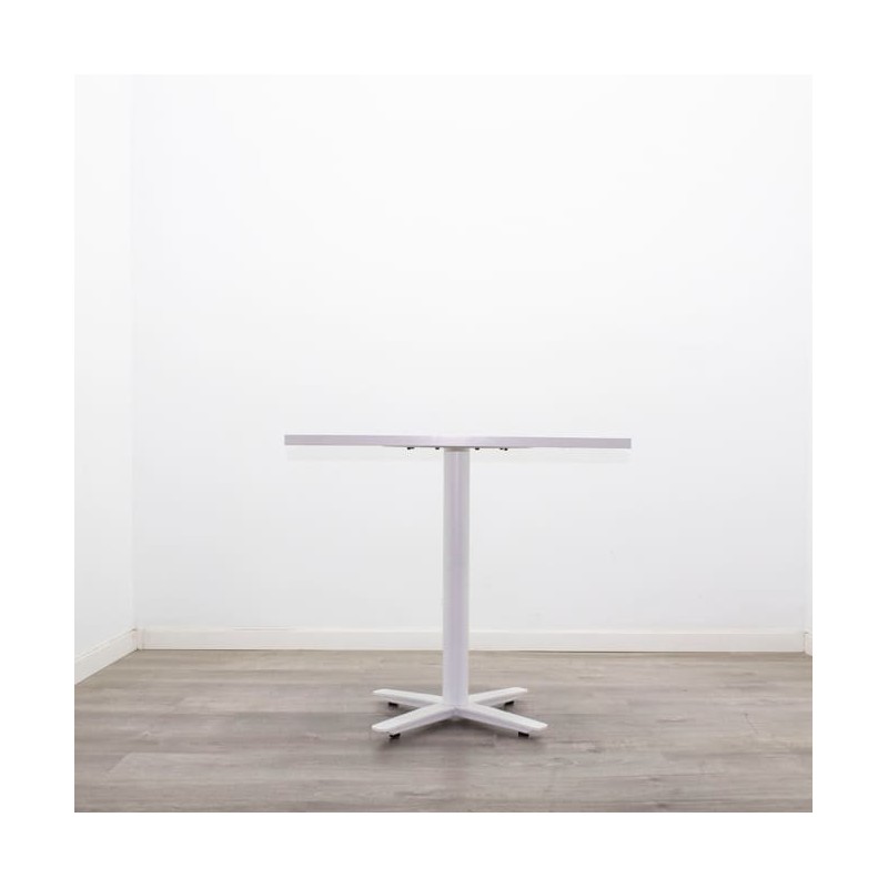 Mesa comedor blanca con pata en aspa de 80cm
