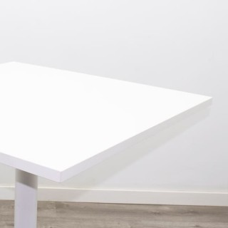 Mesa comedor blanca con pata en aspa de 80cm