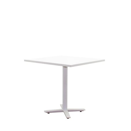Mesa comedor blanca con pata en aspa de 80cm