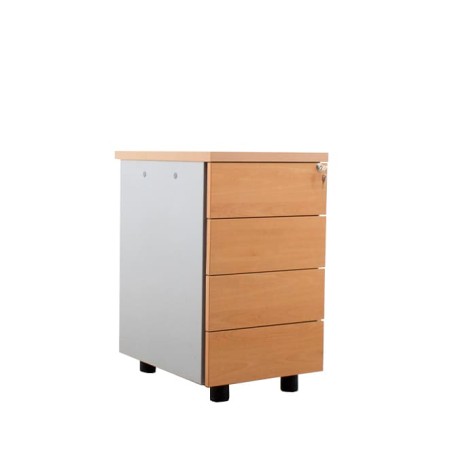 Cajonera 4 cajones en melamina peral y gris