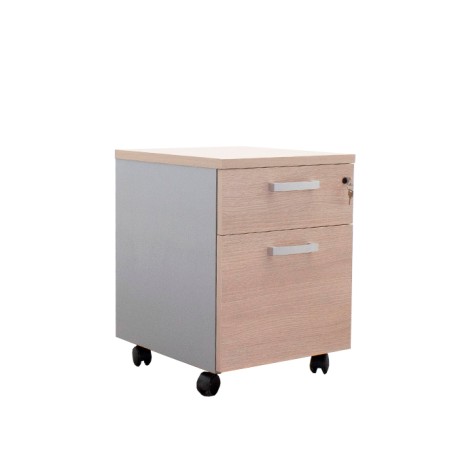 Cajonera cajón y archivo en gris y roble