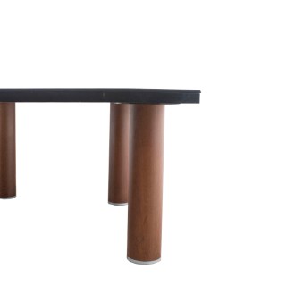 Mesa dirección con armario pedestal en negro y nogal de 160cm