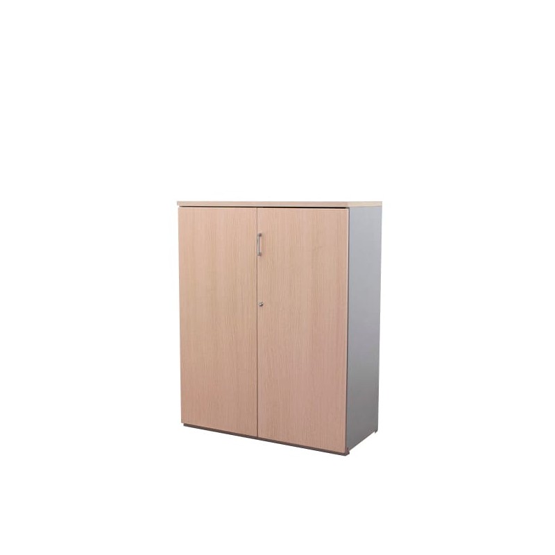 Armario medio todo puerta en gris aluminizado y roble de 90cm Armario medio todo puerta en gris aluminizado y roble de 90cm