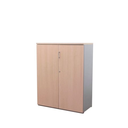 Armario medio todo puerta en gris aluminizado y roble de 90cm