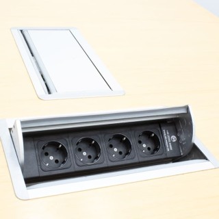 Mesa de juntas en peral electrificada de 180cm