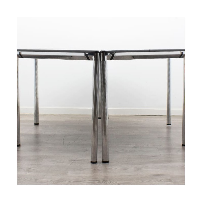 Mesa de juntas hexagonal gris de 154cm