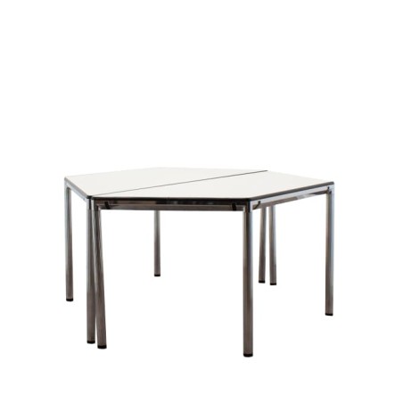Mesa de juntas hexagonal gris de 154cm