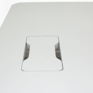 Mesa de juntas cuadrada blanca