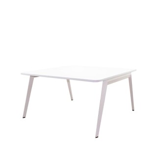 Mesa de juntas cuadrada blanca