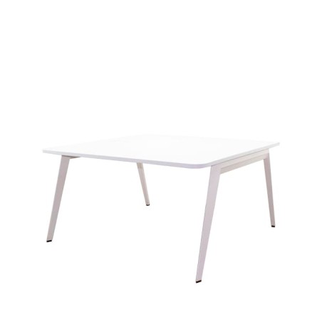 Mesa de juntas cuadrada blanca