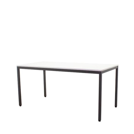 Mesa operativa blanca y estructura metálica gris oscuro de 160cm