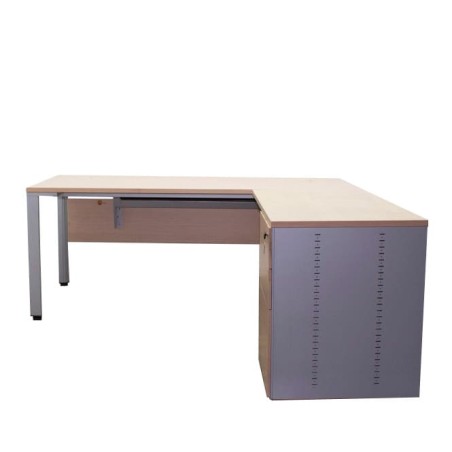 Mesa operativa con ala y buck pedestal de 180cm