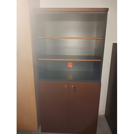 Armario alto puertas bajas en cerezo y gris de 80cm