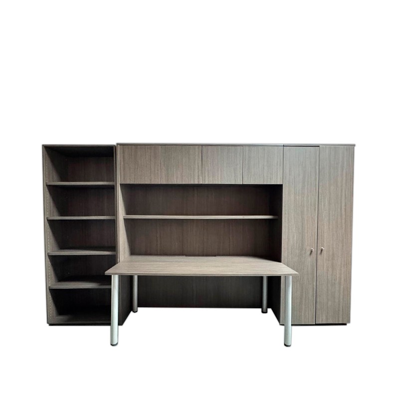 Conjunto de mesa y armario en gris ceniza de 340,5cm Conjunto de mesa y armario en gris ceniza de 340,5cm