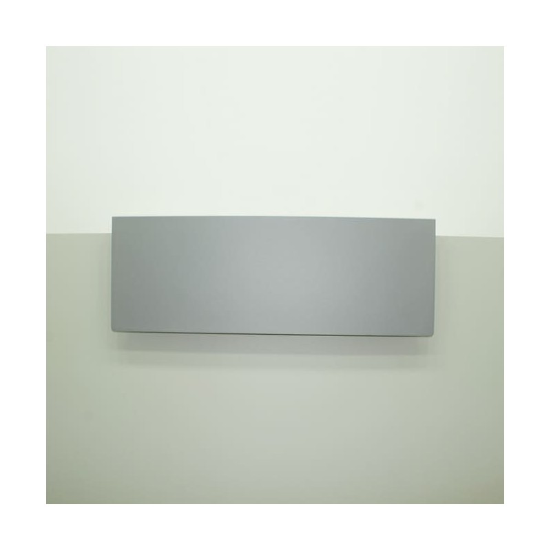 Mostrador para recepción moderno en blanco y detalles en gris