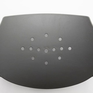 Silla confidente respaldo PVC negro perforado asiento negro/gris/granate