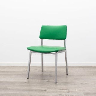 Silla confidente asiento napel verde estructura gris