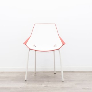 silla confidente Actiu roja y blanca polipropileno