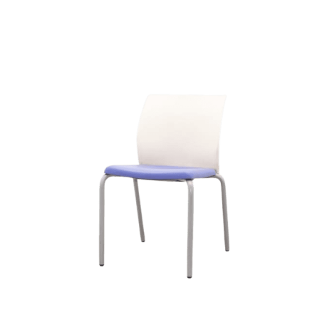 Silla colectividad Steelcase asiento morado respaldo blanco sin brazos