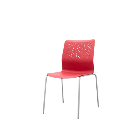 Silla colectividad ACTIU polipropileno rojo sin brazos
