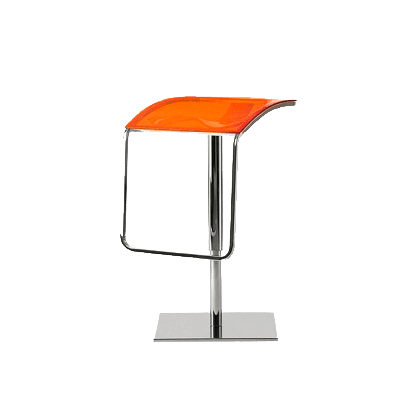 Taburete asiento naranja base peana elevable