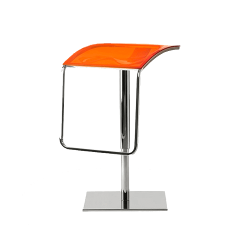Taburete asiento naranja base peana elevable