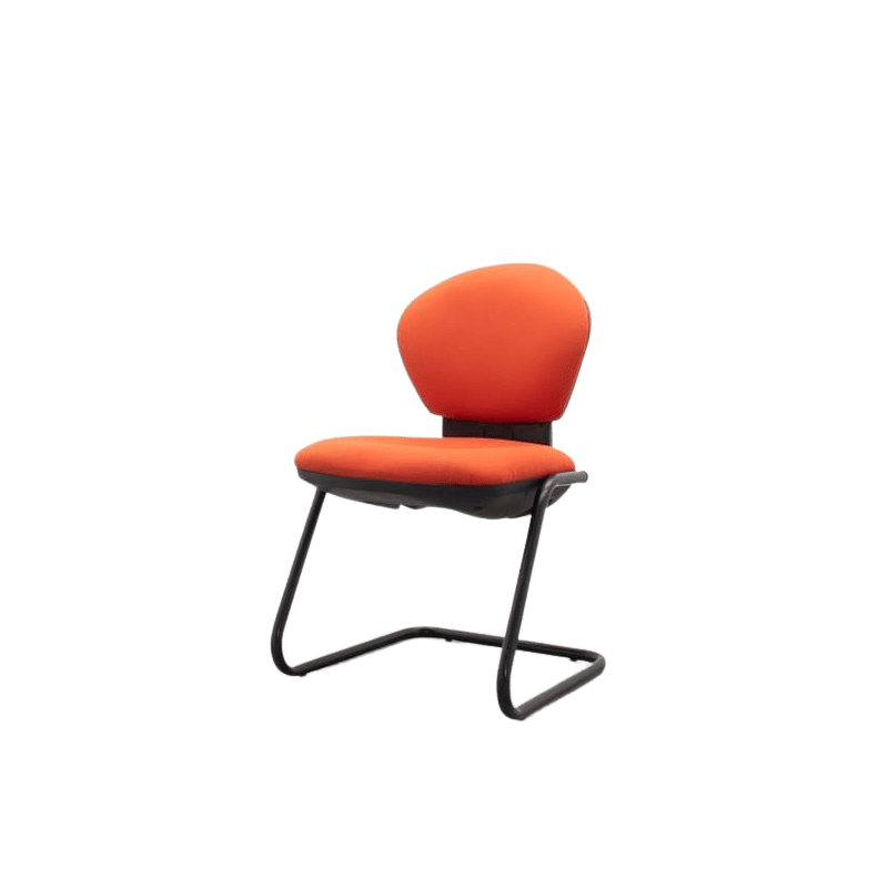 Silla confidente roja con base patín sin brazos Silla confidente roja con base patín sin brazos