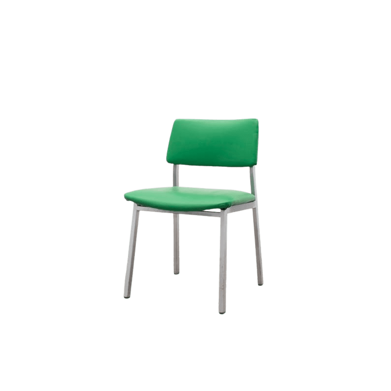 Silla confidente asiento napel verde estructura gris